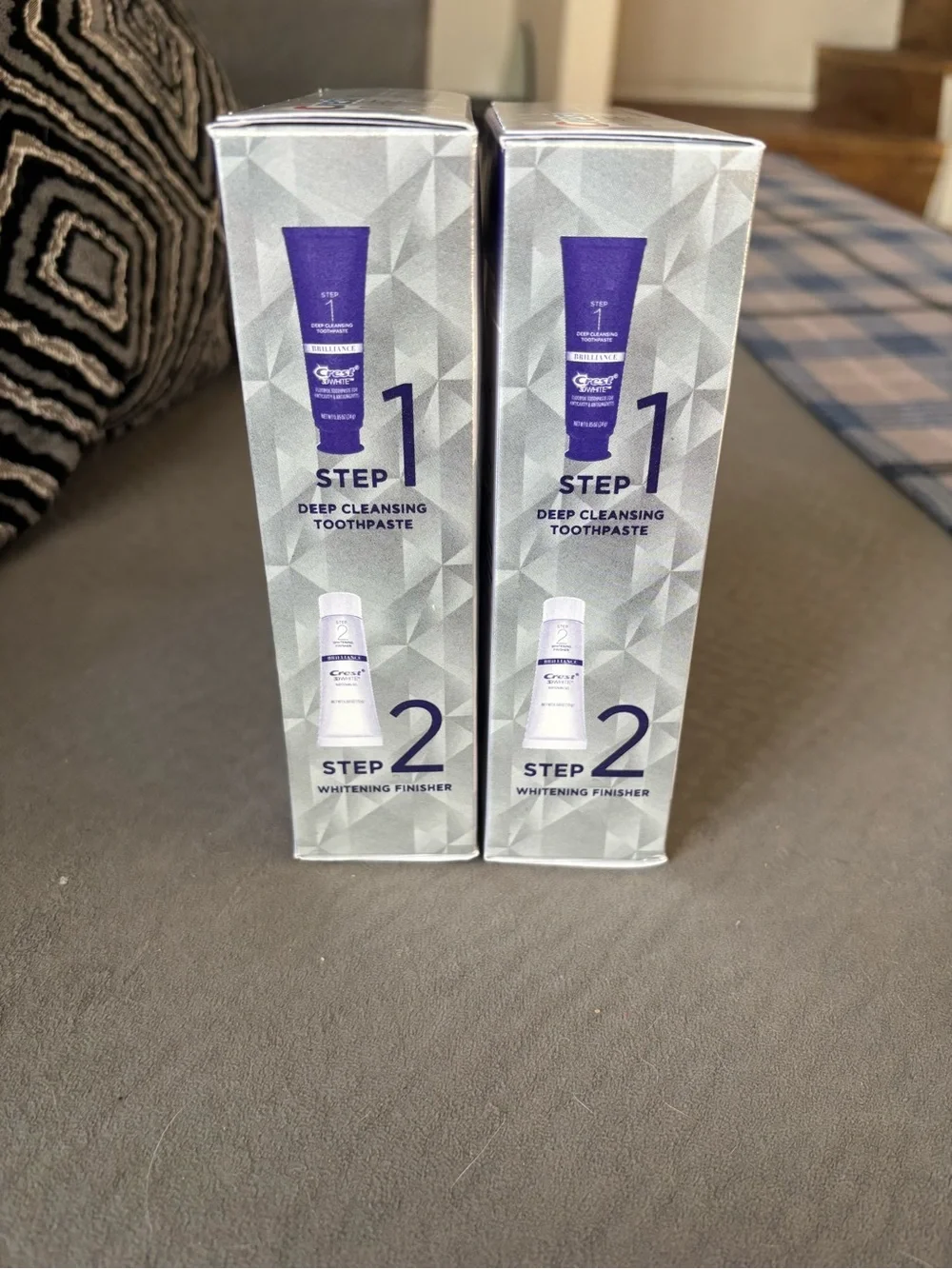 Crest Brilliance Whitening 2-Step Treatment - White & Purple Packaging